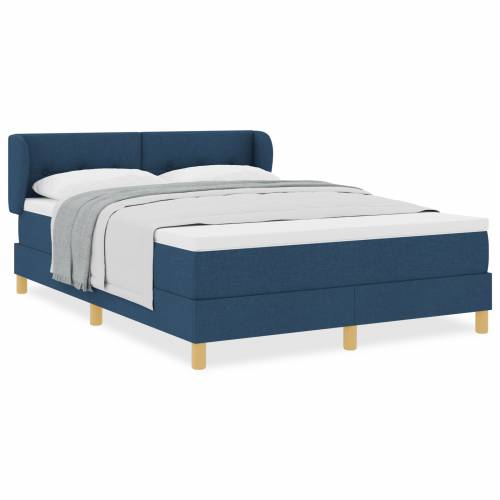 Box spring krevet s madracem plave boje 160x200 cm tkanina Cijena