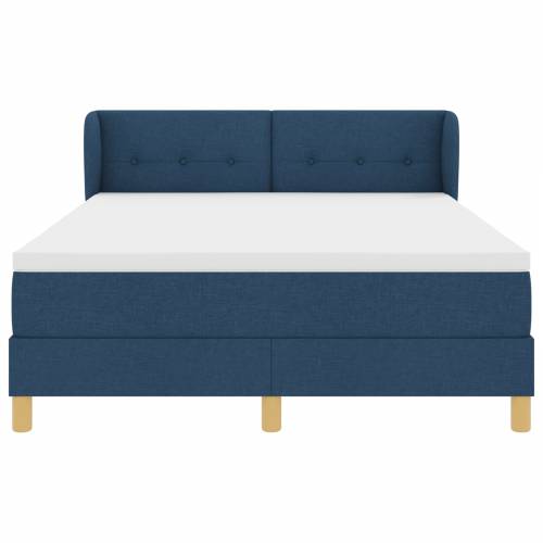Box spring krevet s madracem plave boje 160x200 cm tkanina Cijena