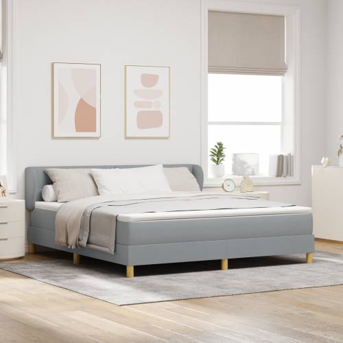Box Spring Krevet s Madracem u Svjetlosivoj, 180x200 cm, Tkanina Cijena