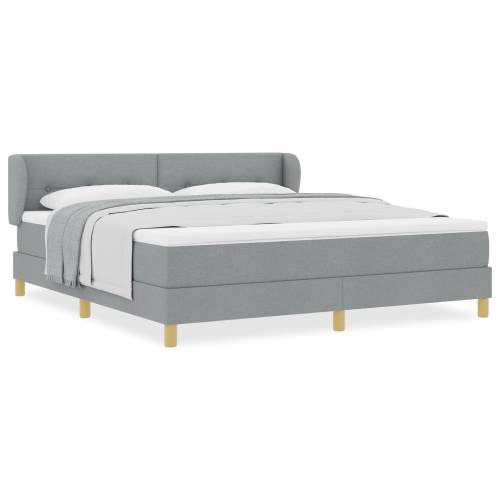 Box Spring Krevet s Madracem u Svjetlosivoj, 180x200 cm, Tkanina Cijena