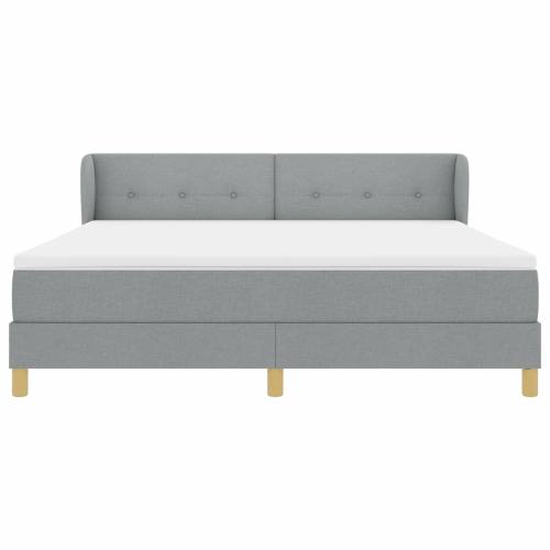 Box Spring Krevet s Madracem u Svjetlosivoj, 180x200 cm, Tkanina Cijena