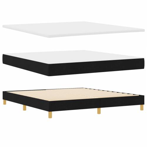 Box Spring Krevet s Madracem Crni 180x200 cm Tkanina Cijena