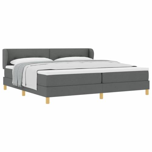 Box Spring Krevet s Madracem - Tamno Siva, 200x200 cm Tkanina Cijena