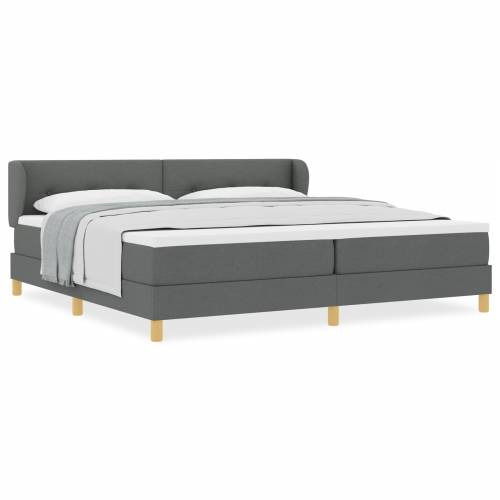 Box Spring Krevet s Madracem - Tamno Siva, 200x200 cm Tkanina Cijena