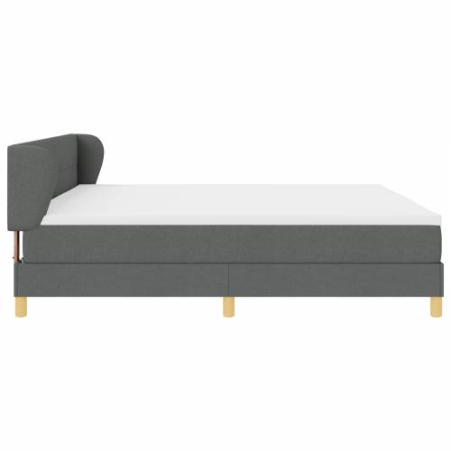 Box Spring Krevet s Madracem - Tamno Siva, 200x200 cm Tkanina Cijena