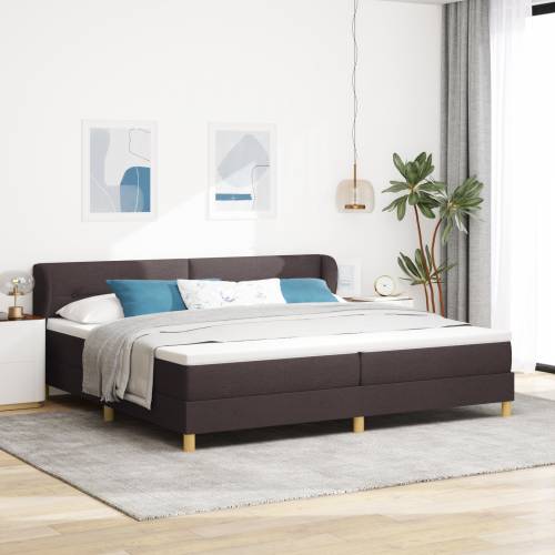 Kutija za Krevet s Madracem Tamno Smeđa 200x200 cm Tkanina Cijena