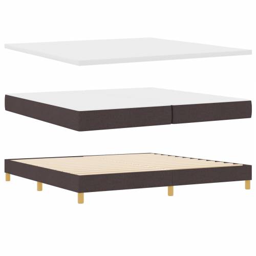 Kutija za Krevet s Madracem Tamno Smeđa 200x200 cm Tkanina Cijena