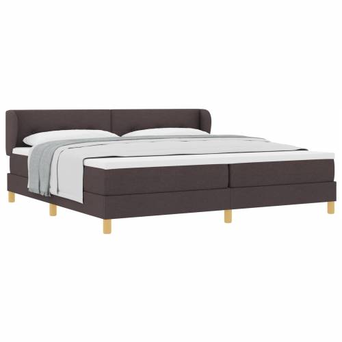 Kutija za Krevet s Madracem Tamno Smeđa 200x200 cm Tkanina Cijena