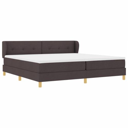 Kutija za Krevet s Madracem Tamno Smeđa 200x200 cm Tkanina Cijena
