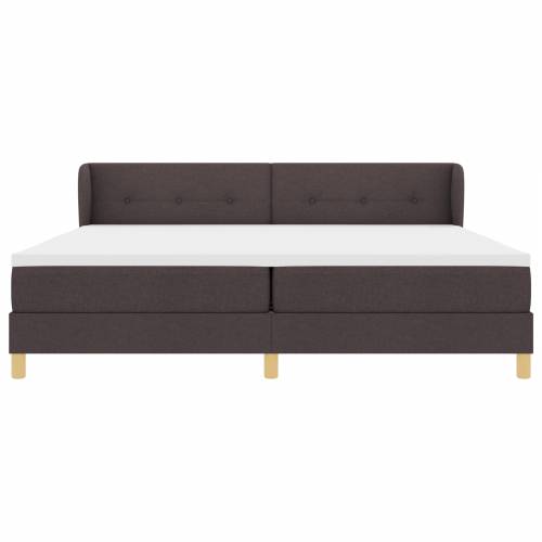 Kutija za Krevet s Madracem Tamno Smeđa 200x200 cm Tkanina Cijena