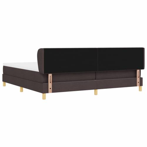 Kutija za Krevet s Madracem Tamno Smeđa 200x200 cm Tkanina Cijena
