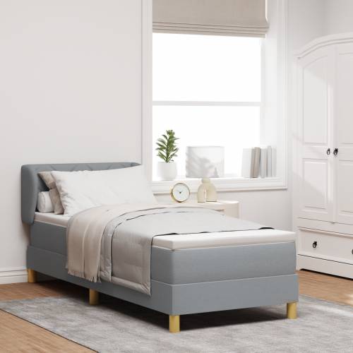 Box Spring Krevet s Madracem Svjetlosiva 80x200 cm Tkanina Cijena