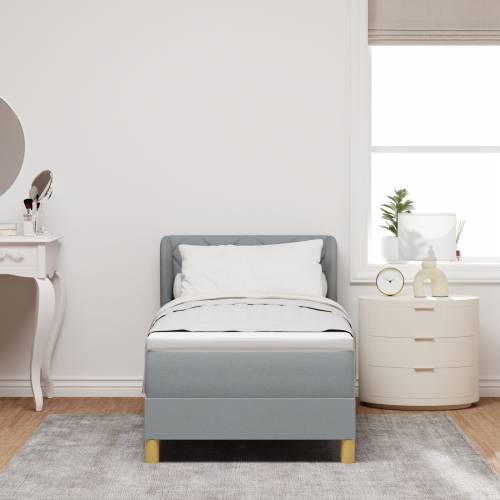 Box Spring Krevet s Madracem Svjetlosiva 80x200 cm Tkanina Cijena