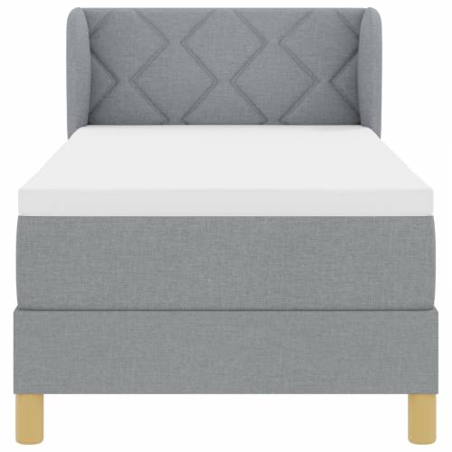 Box Spring Krevet s Madracem Svjetlosiva 80x200 cm Tkanina Cijena