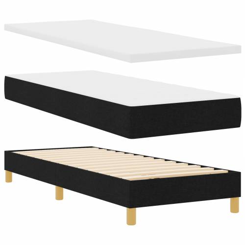 Box Spring Krevet s Madracem Crni 80x200 cm Tkanina Cijena