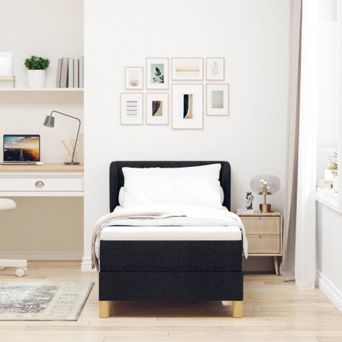 Box Spring Krevet s Madracem Crni 80x200 cm Tkanina Cijena