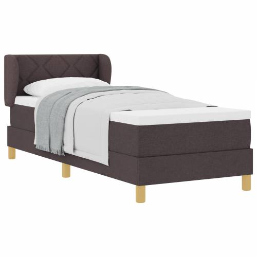 Box Spring krevet s madracem - Tamnosmeđi, 80x200 cm, Tkanina Cijena