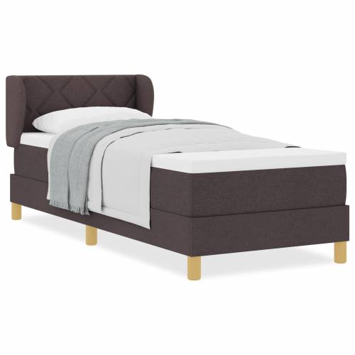 Box Spring krevet s madracem - Tamnosmeđi, 80x200 cm, Tkanina Cijena