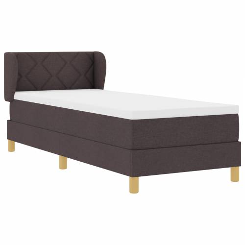 Box Spring krevet s madracem - Tamnosmeđi, 80x200 cm, Tkanina Cijena