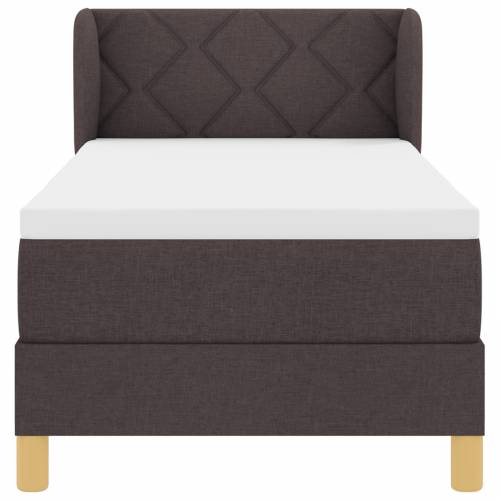 Box Spring krevet s madracem - Tamnosmeđi, 80x200 cm, Tkanina Cijena