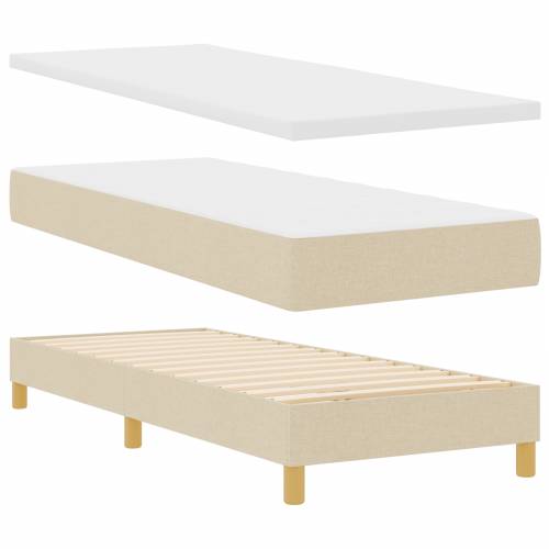 Krevet s oprugom s madracem u krem boji - 80x200 cm Cijena