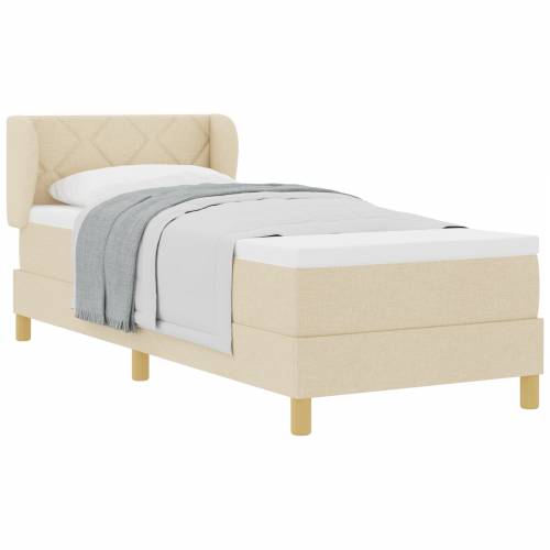 Krevet s oprugom s madracem u krem boji - 80x200 cm Cijena