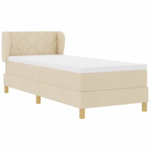 Krevet s oprugom s madracem u krem boji - 80x200 cm Cijena