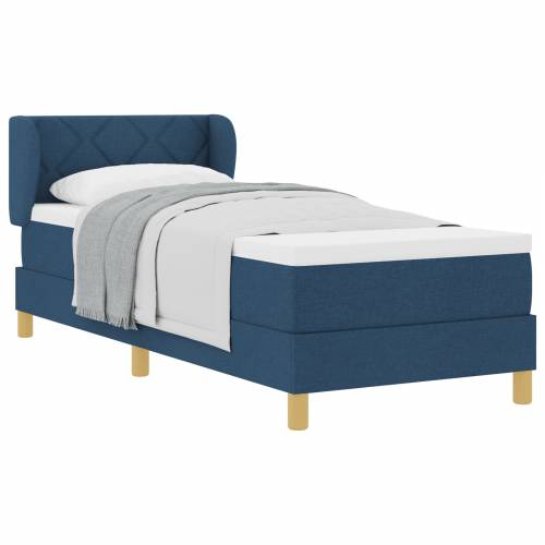 Box Spring Krevet s Madracem - Plava - 80x200 cm - Tkanina Cijena