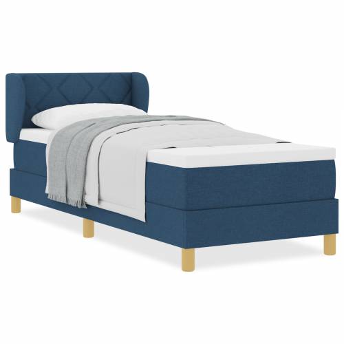 Box Spring Krevet s Madracem - Plava - 80x200 cm - Tkanina Cijena