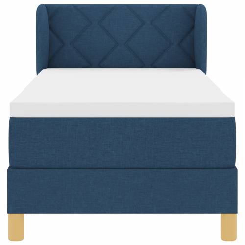 Box Spring Krevet s Madracem - Plava - 80x200 cm - Tkanina Cijena