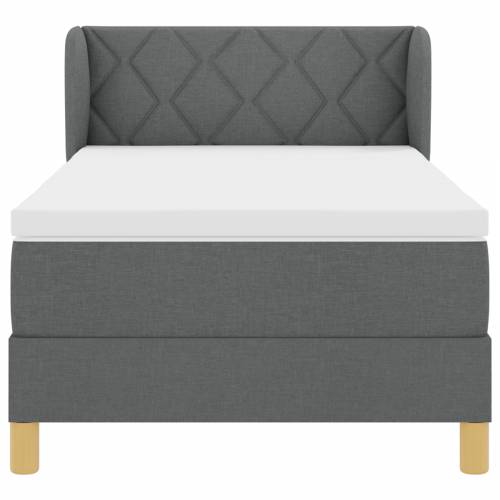 Box Spring Krevet s Madracem u Tamnosivoj, 90x200 cm Tkanina Cijena