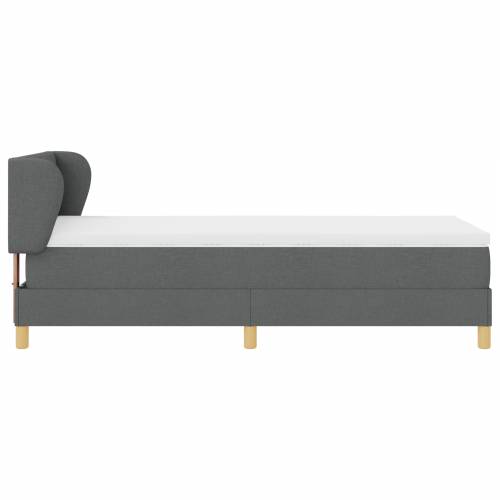 Box Spring Krevet s Madracem u Tamnosivoj, 90x200 cm Tkanina Cijena