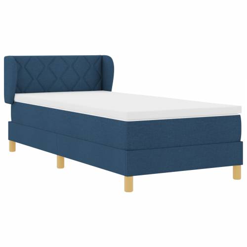Box Spring Krevet s Madracem Plava 90x200 cm Tkanina Cijena