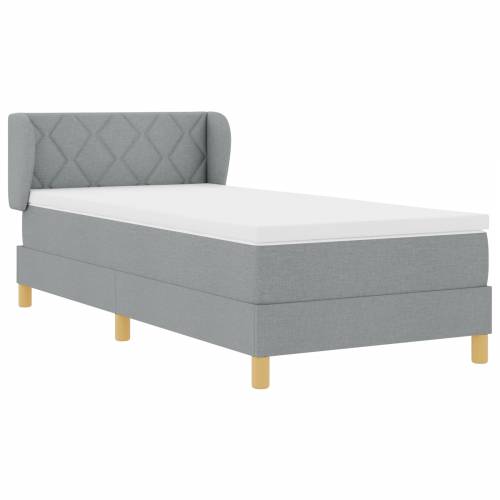 Dvostrana krevet sa madracem svijetlosiva 100x200 cm tkanina Cijena