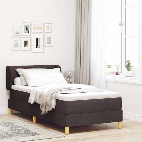 Box Spring Krevet s Madracem u Tamno Smeđoj, 100x200 cm, Tkanina Cijena