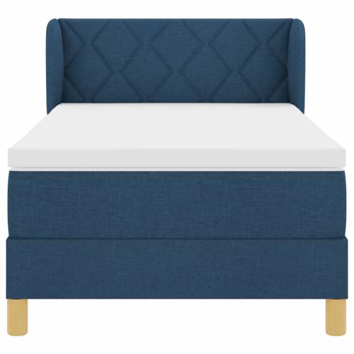Plavi Box Spring Krevet s Madracem, 100x200 cm, Tkanina Cijena
