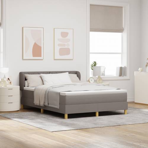 Box Spring Krevet s Madracem u Taupe Boji, 140x190 cm, Tkanina Cijena