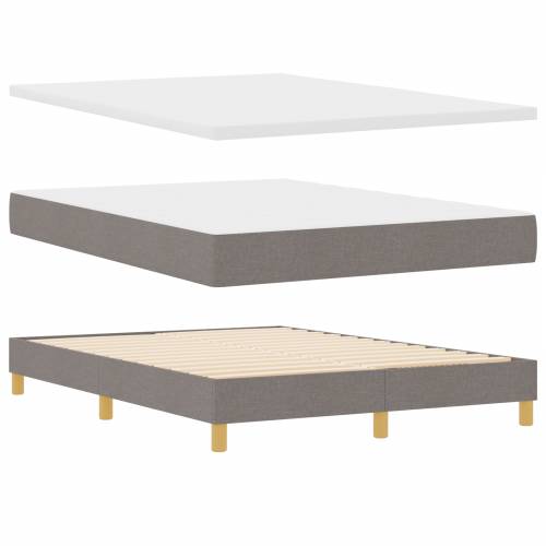 Box Spring Krevet s Madracem u Taupe Boji, 140x190 cm, Tkanina Cijena