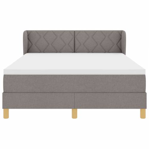 Box Spring Krevet s Madracem u Taupe Boji, 140x190 cm, Tkanina Cijena