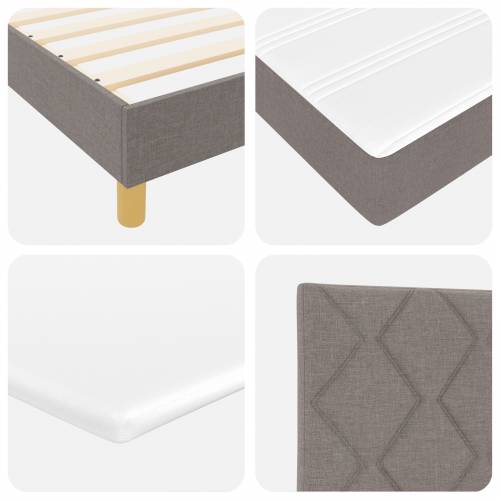 Box Spring Krevet s Madracem u Taupe Boji, 140x190 cm, Tkanina Cijena