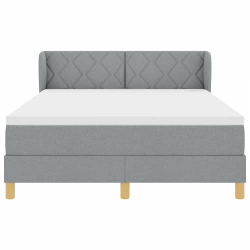 Box Spring Krevet s Madracem Svjetlosiva 140x200 cm Tkanina Cijena