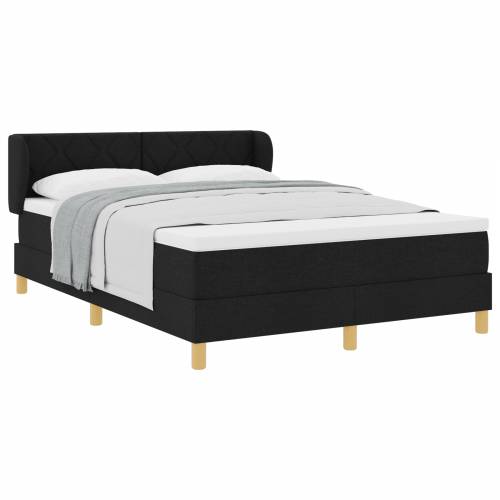 Dizajnerski Box Spring Krevet s Madracem - Crna, 140x200 cm, Tkanina Cijena