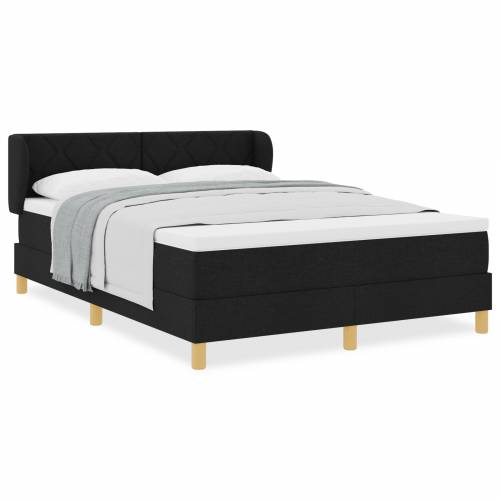 Dizajnerski Box Spring Krevet s Madracem - Crna, 140x200 cm, Tkanina Cijena
