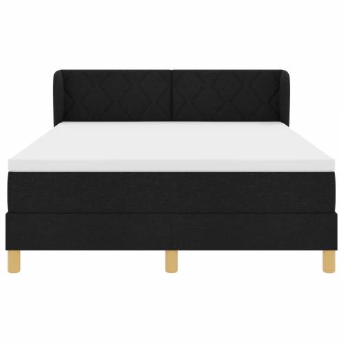 Dizajnerski Box Spring Krevet s Madracem - Crna, 140x200 cm, Tkanina Cijena