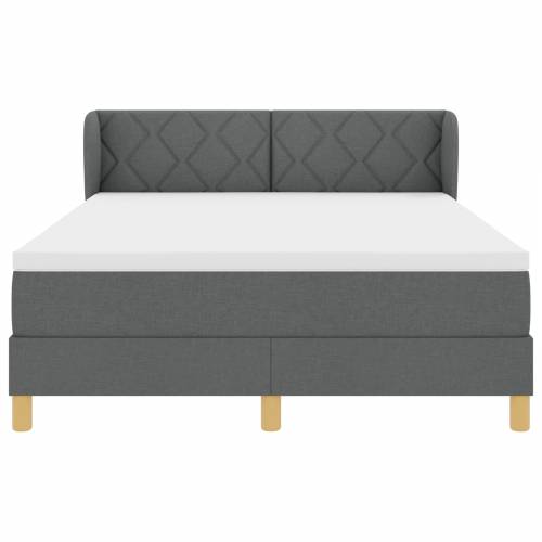 Box Spring Krevet s Madracem - Tamno Siva, 160x200 cm Tkanina Cijena