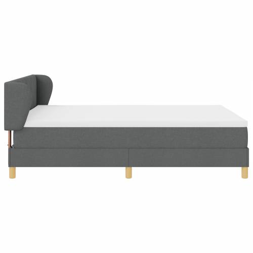 Box Spring Krevet s Madracem - Tamno Siva, 160x200 cm Tkanina Cijena