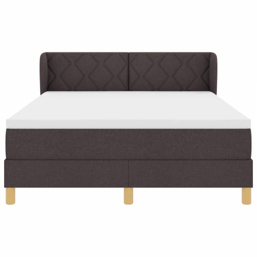 Box Spring Krevet s Madracem - Tamno smeđa, 160x200 cm, Tkanina Cijena