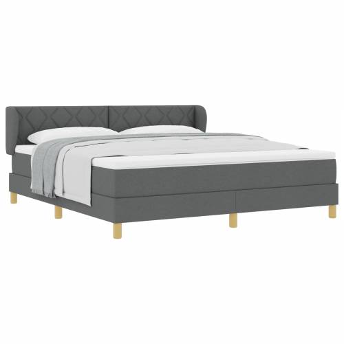 Box Spring Krevet s Madracem - Tamno Siva, 180x200 cm, Tkanina Cijena