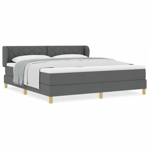 Box Spring Krevet s Madracem - Tamno Siva, 180x200 cm, Tkanina Cijena