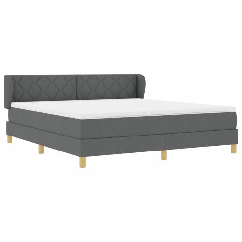Box Spring Krevet s Madracem - Tamno Siva, 180x200 cm, Tkanina Cijena